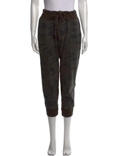 Pre-owned James Perse Printed Skinny Leg Pants In Green