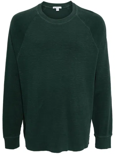 James Perse Raglan-sleeve Mesh T-shirt In Green