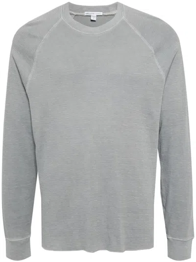 James Perse Raglan-sleeve Mesh T-shirt In Grey