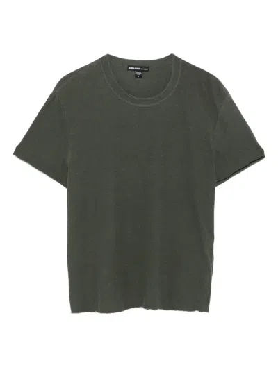 James Perse Raw-edge Cotton Top In Gray
