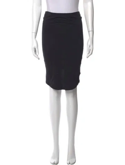 Pre-owned James Perse Raw-edge Trim Knee-length Skirt In Black