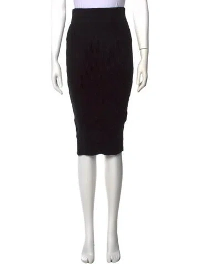 Pre-owned James Perse Raw-edge Trim Knee-length Skirt In Black