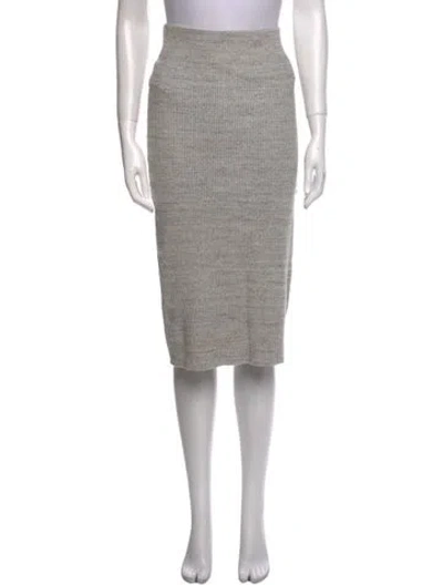 Pre-owned James Perse Raw-edge Trim Knee-length Skirt In Gray