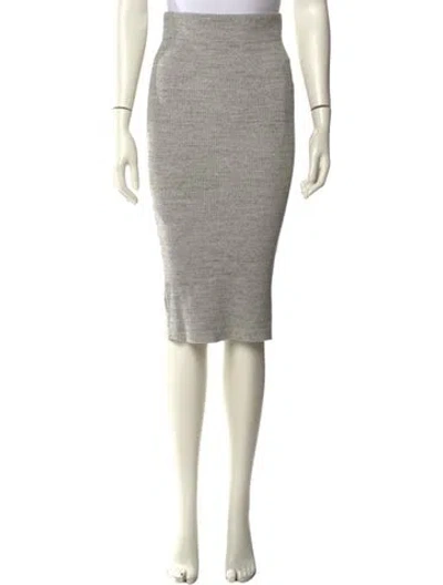 Pre-owned James Perse Raw-edge Trim Knee-length Skirt In Gray