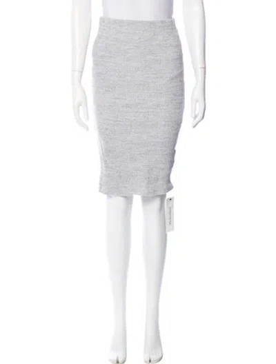 Pre-owned James Perse Raw-edge Trim Knee-length Skirt In Gray