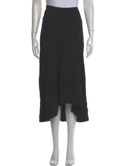 Pre-owned James Perse Raw-edge Trim Midi Length Skirt In Black