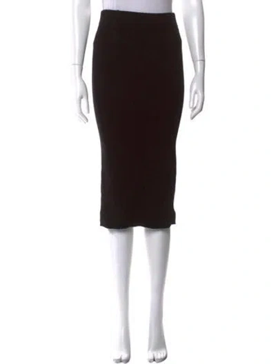 Pre-owned James Perse Raw-edge Trim Midi Length Skirt In Black