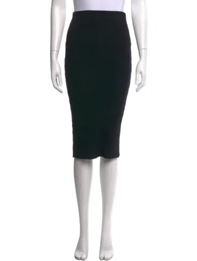 Pre-owned James Perse Raw-edge Trim Midi Length Skirt In Black