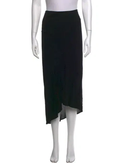 Pre-owned James Perse Raw-edge Trim Midi Length Skirt In Black