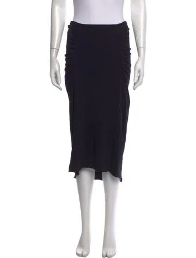 Pre-owned James Perse Raw-edge Trim Midi Length Skirt In Black