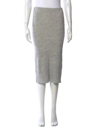 Pre-owned James Perse Raw-edge Trim Midi Length Skirt In Grey