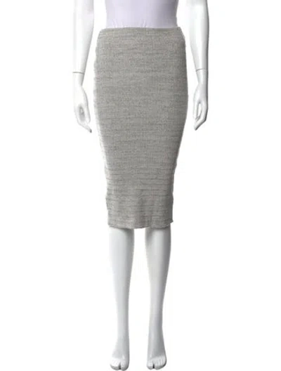 Pre-owned James Perse Raw-edge Trim Midi Length Skirt In Grey