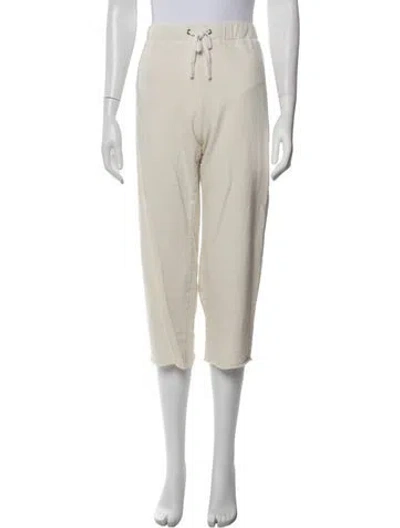 Pre-owned James Perse Raw-edge Trim Sweatpants In Neutrals