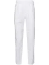 James Perse Relaxed Fit Textured Trousers With Elasticated Waist In White