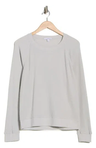 James Perse Relaxed Raglan Sleeve Cotton Pullover In Gray