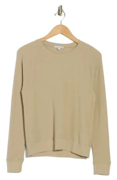 James Perse Relaxed Raglan Sleeve Cotton Pullover In Toast