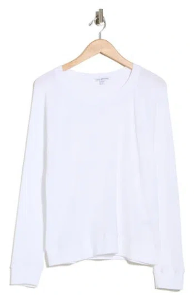 James Perse Relaxed Raglan Sleeve Cotton Pullover In White