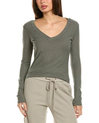 James Perse Relaxed V-neck T-shirt In Green
