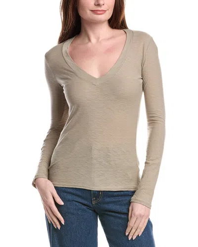 James Perse Relaxed V-neck T-shirt In Brown