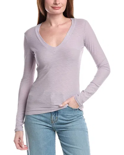James Perse Relaxed V-neck T-shirt In Purple