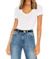 James Perse Casual V Neck Tee With Reverse Binding In White