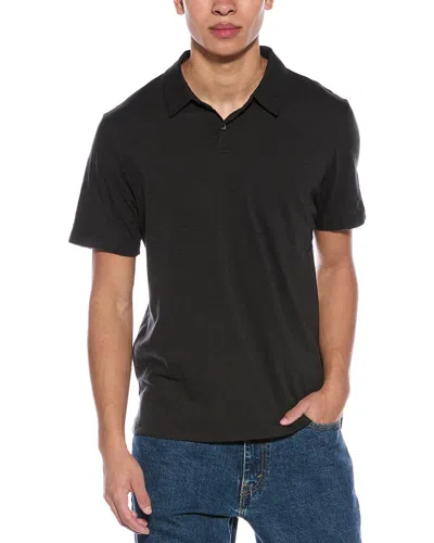 James Perse Reverse Slub Jersey Polo Shirt In Grey