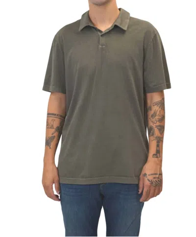 James Perse Revised Standard Polo In Platoon Pigment In Green