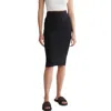 James Perse Rib Midi Pencil Skirt In Black In Blue