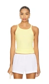 James Perse Ribbed Cami Tank Top In Yellow