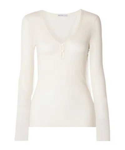 James Perse Ribbed Cotton And Cashmere Blended Top In Brown