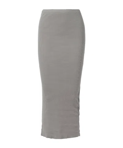 James Perse Ribbed Cotton And Cashmere-blend Maxi Skirt In Gray