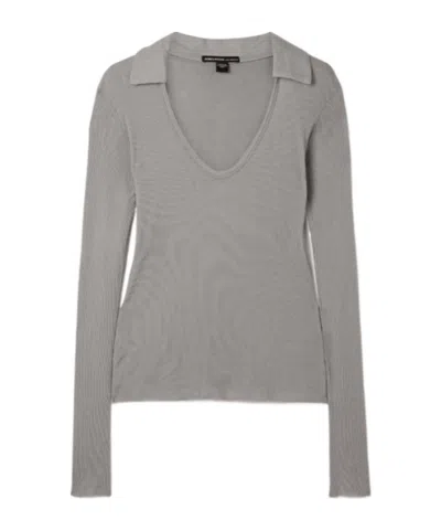 James Perse Ribbed Cotton And Cashmere-blend Polo Shirt In White