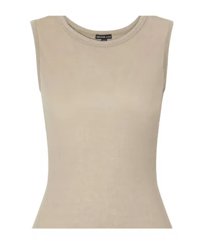 James Perse Ribbed Cotton And Cashmere-blend Tank In Brown