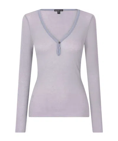 James Perse Ribbed Cotton And Cashmere-blend T-shirt In Purple