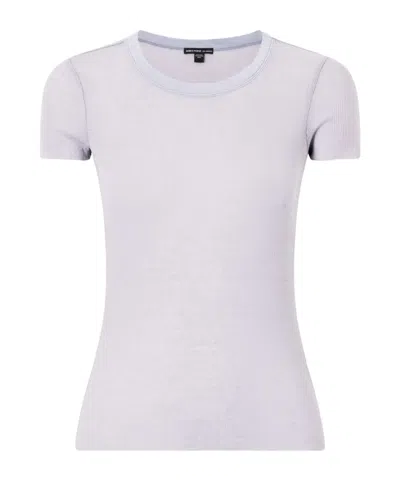 James Perse Ribbed Cotton And Cashmere-blend T-shirt In White