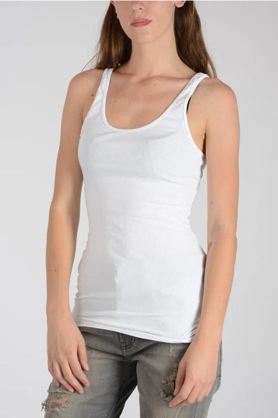 James Perse Ribbed Cotton Blend Tank Top In White