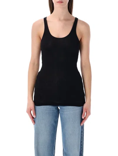 James Perse Ribbed Cotton-lycra Daily Tank In Black