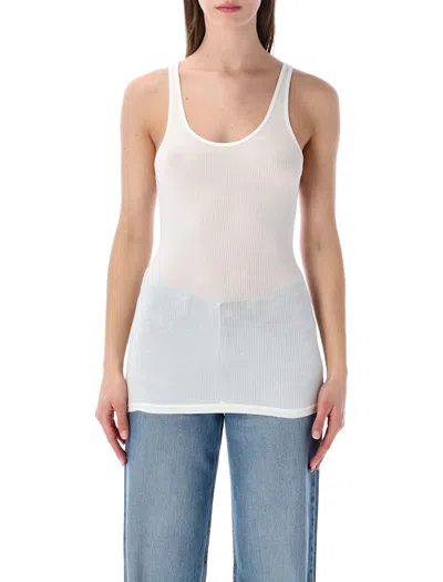 James Perse Ribbed Cotton-lycra Daily Tank In White