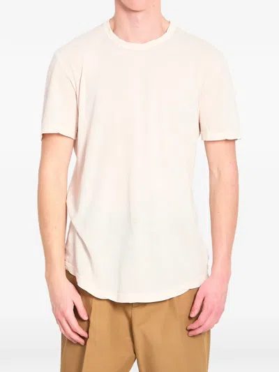 James Perse Ribbed Crew Neck Cotton T-shirt In Neutral