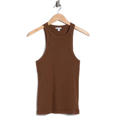 James Perse Ribbed Knit Tank In Brown