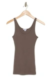 James Perse Ribbed Knit Tank In Burro