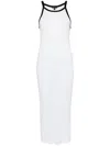 James Perse Midikleid Aus Geripptem Jersey Aus Einer Leinenmischung In White