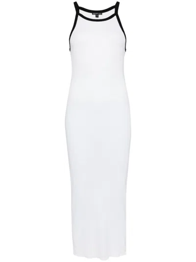 James Perse Midikleid Aus Geripptem Jersey Aus Einer Leinenmischung In Weiss