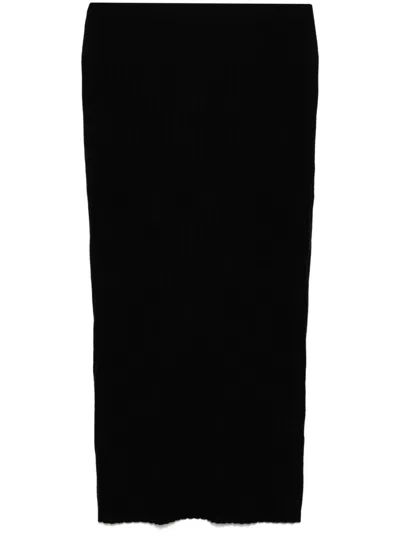 James Perse Ribbed Pencil Skirt In Black