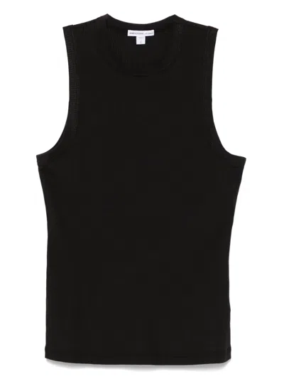 James Perse Ribbed Stretch-supima Cotton Tank In Black