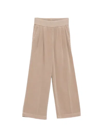 James Perse Ribbed Wide Leg Trousers In Brown