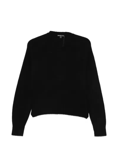 James Perse Ribbed-trim Cashmere Sweater In Black