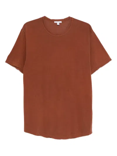 James Perse Round-neck Cotton T-shirt In Red