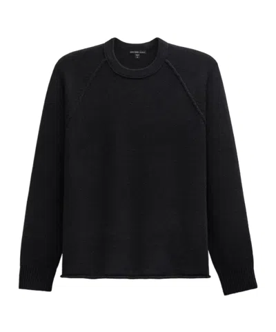 James Perse Round Neck Long-sleeved Sweater In Black