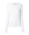 James Perse Round Neck Longsleeved T-shirt In White